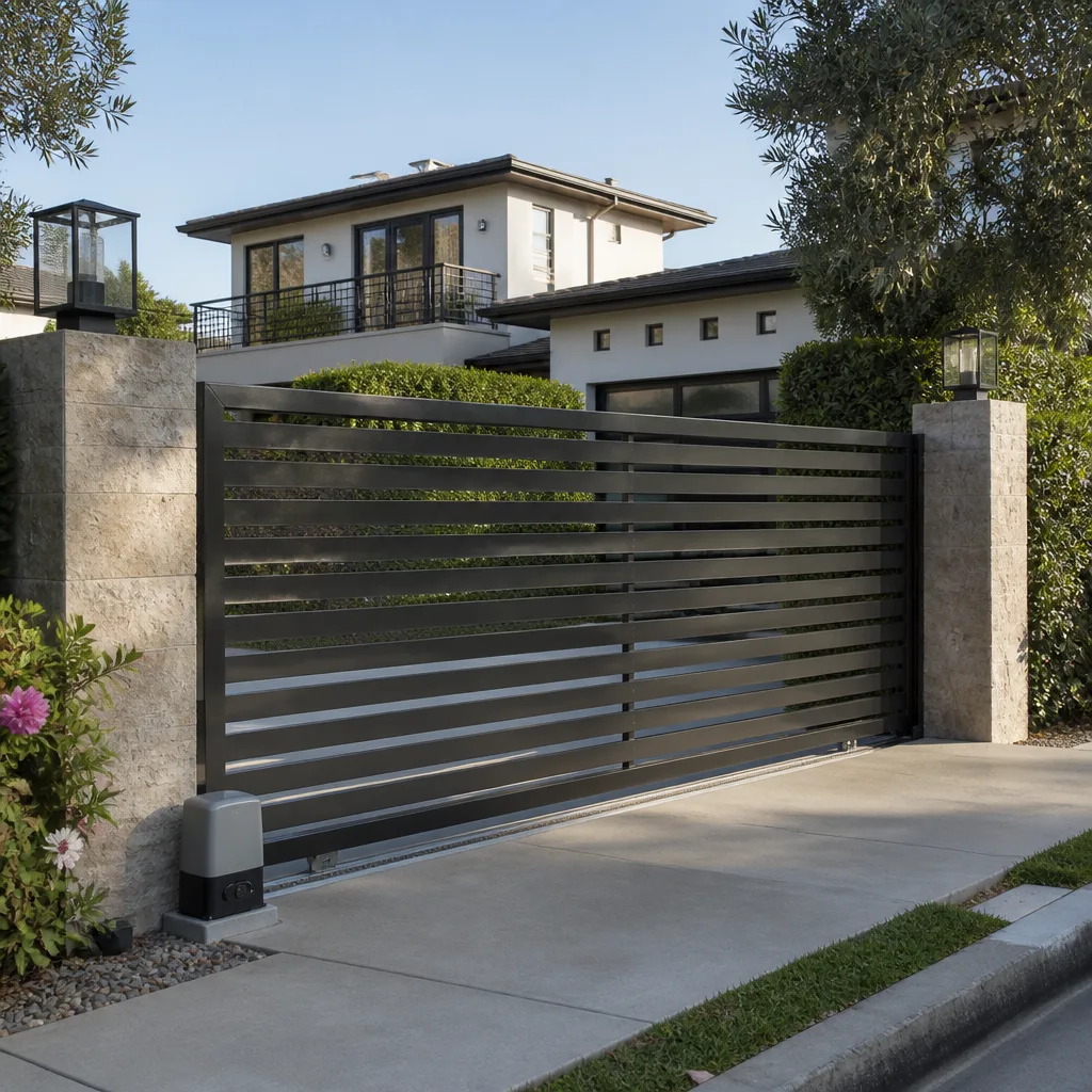 Sliding driveway gates